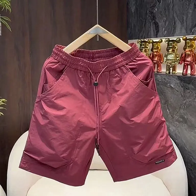 

Летняя тонкая мужская рабочая одежда orts, повседневные прямые пляжные брюки «пять четвертей», свободный крой, модные молодежные активные брюки из нейлона