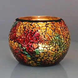 Rainbow Empty Candle Jars DIY Homemade Candle Container Glass Mosaic Jars for Candles Holder Vessel Storage