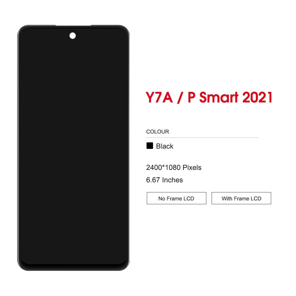 6.67 INCH Y7A Display For Honor 10X lite X10 lite DNN-LX9 LCD Touch Screen Digitizer For HUAWEI P Smart 2021 Display