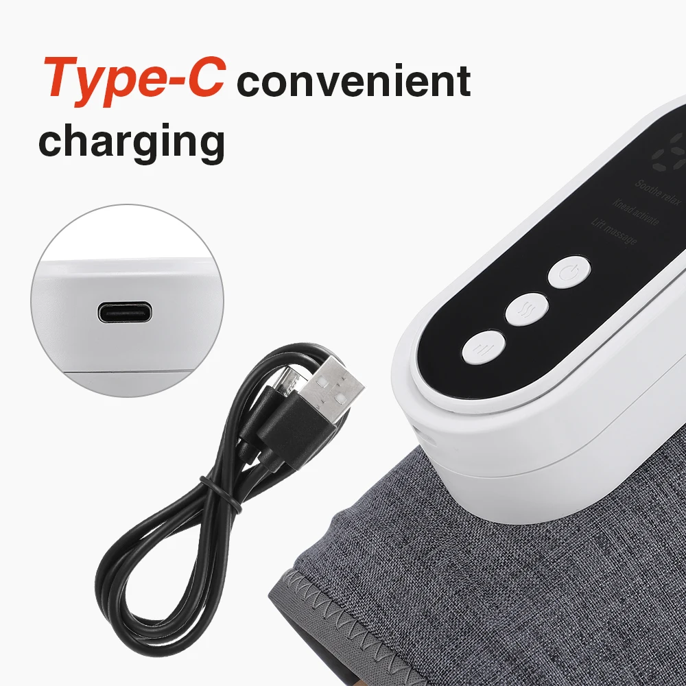 2 Stück elektrisches Bein massage gerät Luft kompression heizung 3 Massage modi Oberschenkel Wade und Knie 360 ° Allround-Paket USB-Aufladung