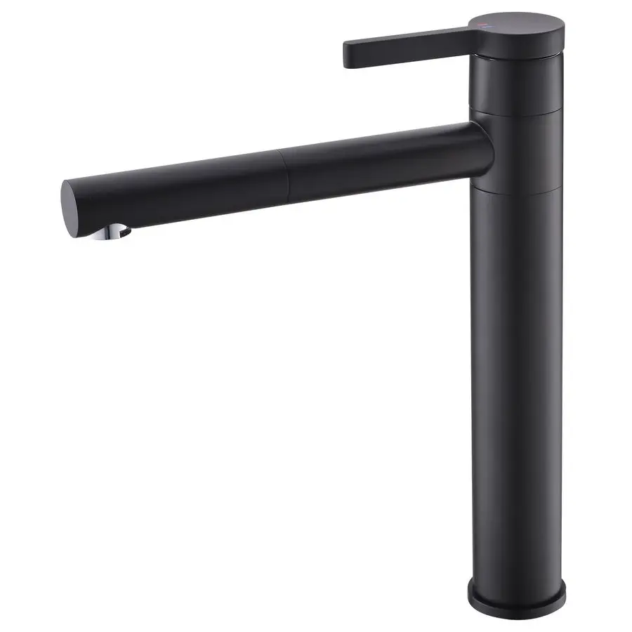 

Sink Faucet Single Handle Brass Vessel Sink Faucet 360Rotating Spout Tall Basin Mixer Tap Black, BB6112C