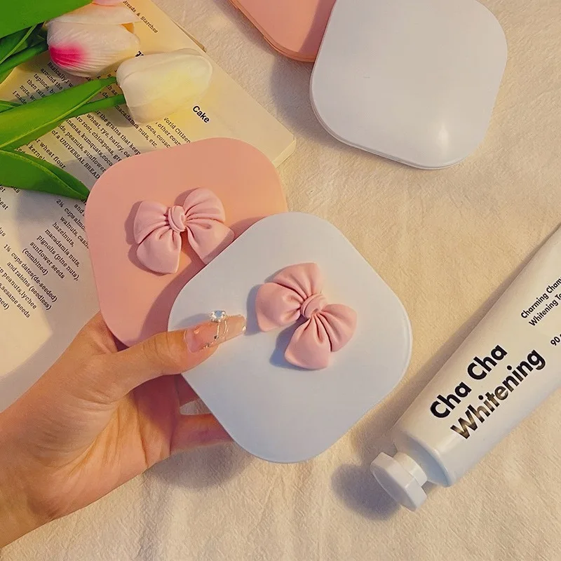 1 Stück Make-up-Spiegel für Frauen, tragbar und handgehalten, LED mit leicht zusammenklappbarem Ausbesserungsspiegel, luxuriös und hochwertig