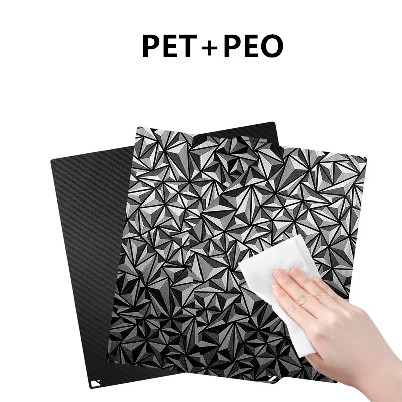 260 x 271 mm PEO-PET-Bauplatte, doppelseitig, glatter Diamant + Kohlefaserplatte, flexible PEI-Druckplatte für Elegoo Centauri Carbon – Detail 4