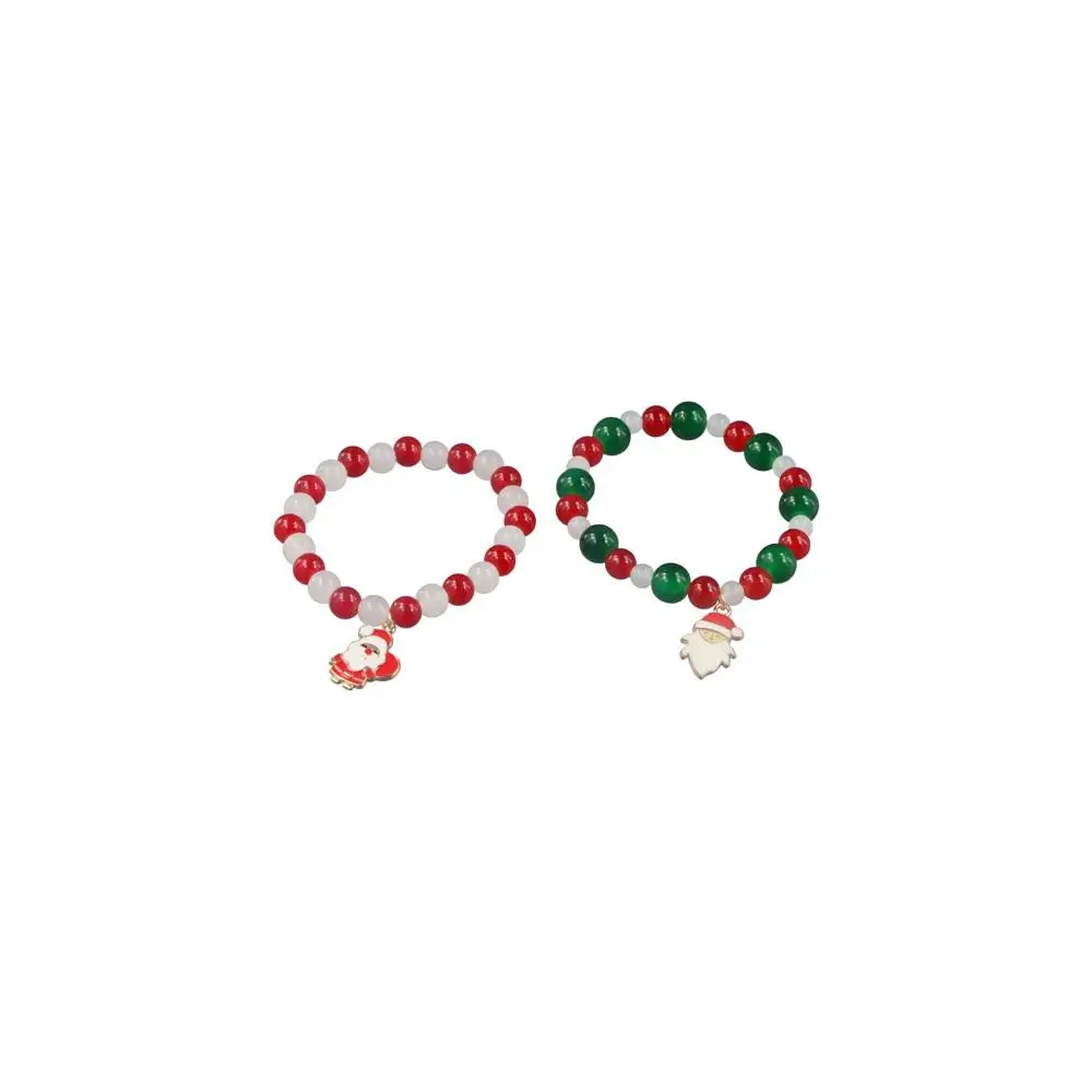 Kriss Kringle Candy Cane Xmas Bracelet Father Christmas Christmas Tree Merry Christmas Bracelet Elastic Crystal