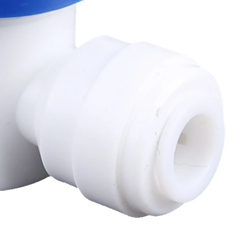 フィット 1/4 "OD チューブタップシャットオフボールバルブ POM クイックフィッティングコネクタ水族館 RO 水フィルター逆 Sy ドロップシッピング