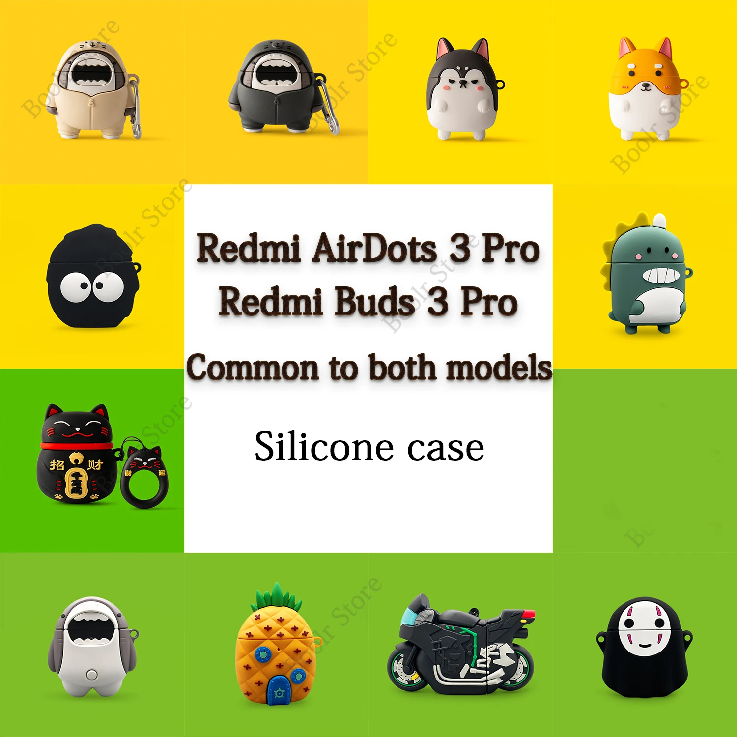 Para redmi buds 3 pro/airdots 3 pro caso dos desenhos animados silicone manga protetora para buds3/airdots3 3d à prova de choque capa