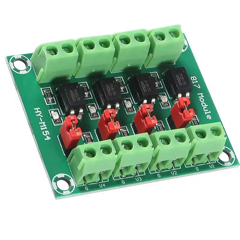 B03B-PC817 4Pcs 4-Channel Optocoupler Isolation Module, 3.6-V To 30V Photoelectric Isolation Voltage Converter Adapter Board
