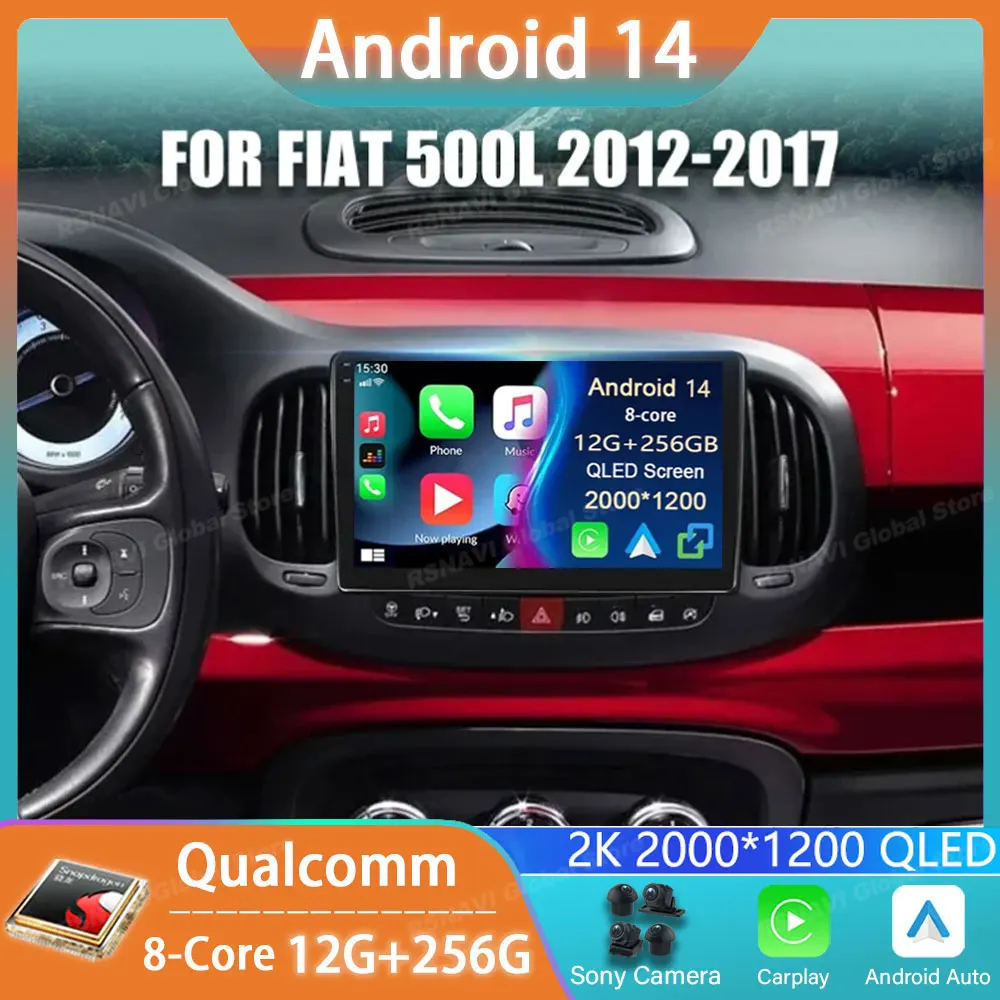 

Car Radio Android 14 For Fiat 500L 2012 2013 2014-2018 GPS Multimedia Player Navigation Carplay Stereo Auto DSP BT DVD Head Unit