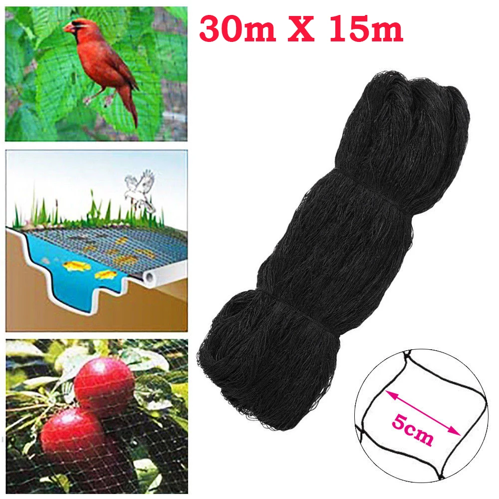 30m x 15m Bird Netting Strong Reusable Pond Fruit Anti Net Protection Veg Net for Large Ponds Fruit Trees Crop Plants Vegetables