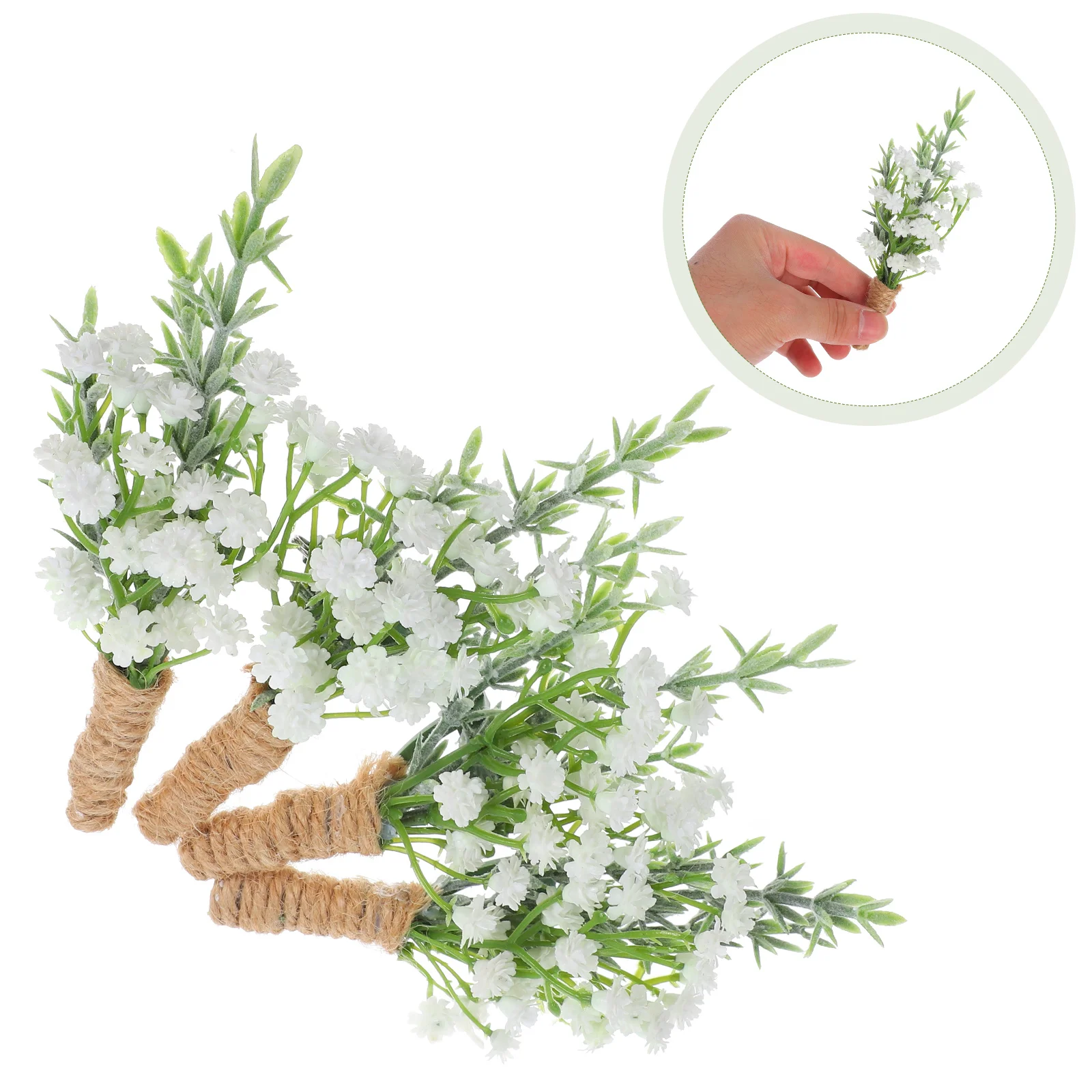 

Wedding Corsage Babys Breath Artificial Flowers Prom Wrist Groom Boutonniere for Pocket