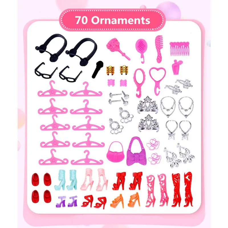 Accesorios princesa, recuerdo fiesta para niñas, suministros regalo, juego muñecas portátil para regalo