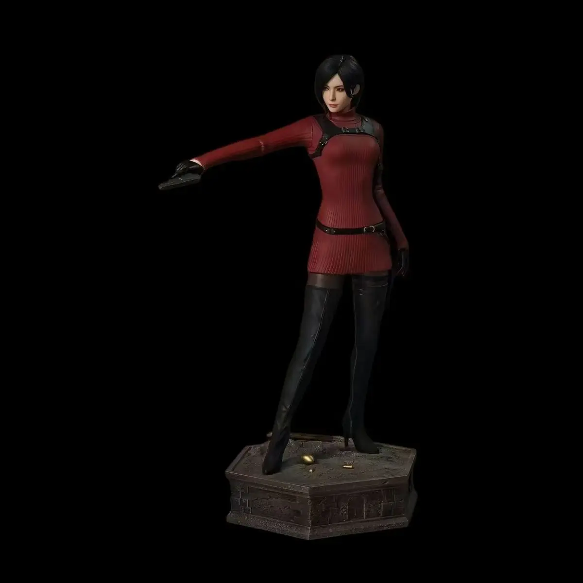 resident-evil-ada-wong-1-6-scale-anime-can-move-pvc-figure-red-dress-ver-25cm-984inch-collectible-statue-model-toy-gifts
