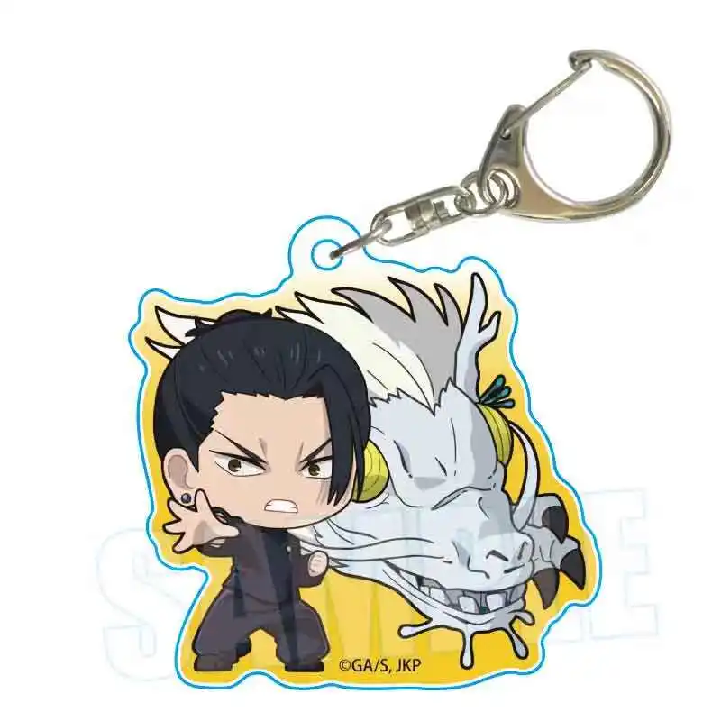 Jogo yu haibara geto suguru gojo satoru shoko ieiri chaveiro boneca anime acrílico chaveiro pingente para presente