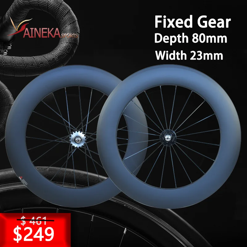 700C Clincher wheels Carbon Road Bike Fixed Gear Wheels 88mm Depth 23/25mm Width UD Matte 1 pair clear stock