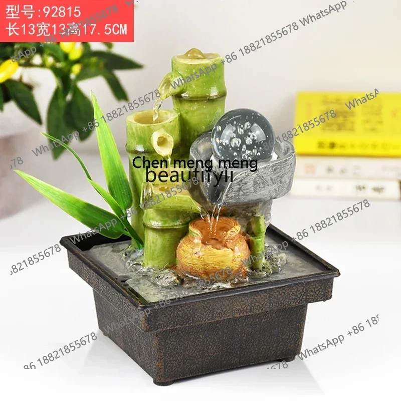 cc182 غرفة المعيشة عجلة فنغ شوي المياه المتدفقة تجعل المال زخرفة دوران المياه ميزة مكتب سطح المكتب محظوظ ، الديكور R #3