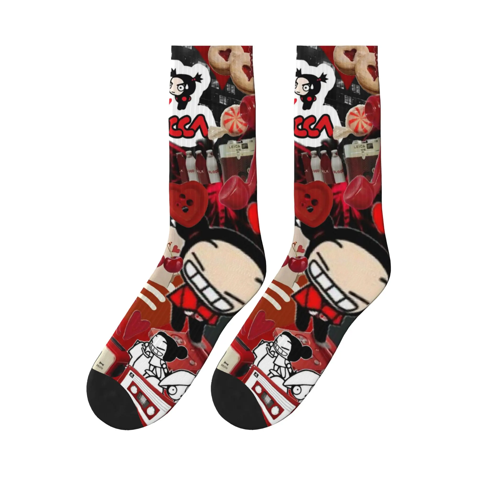

Pucca Love for you red Sports Socks Super Soft Stockings All Season Long Socks for Unisex Christmas Gifts