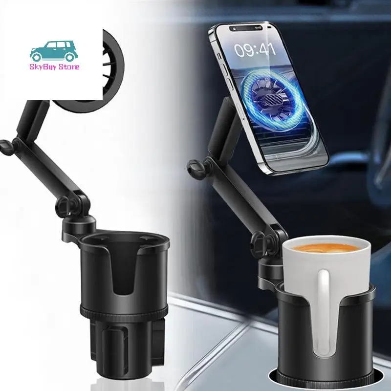

Cell Phone Stand Car Cup Holder With Phone Mount 360 Degree Rotation Magnetic Drink Cup Holder Adapter Phone Stand