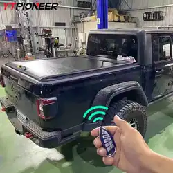 YTPIONEER wodoodporny Pickup miękki zwijany pokrowiec na ciężarówkę z elektrycznym pokrowcem na skrzynię do Jeep Gladiator Jt 2021