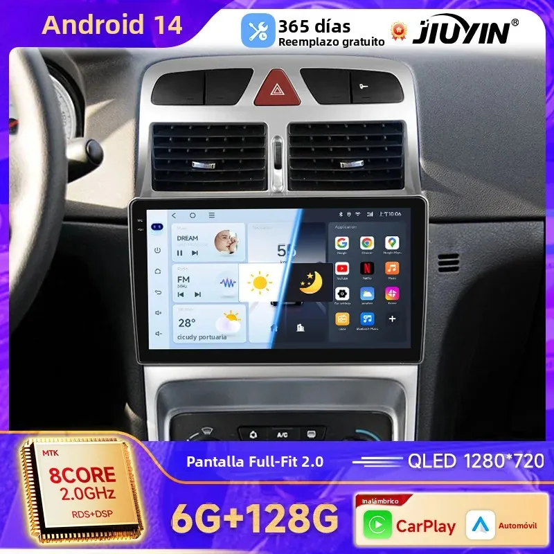 JIUYIN Car Radio For Peugeot 307 307CC 307SW 2002 - 2013 wireless CarPlay Android Auto car intelligent systems No 2 din 2din DVD