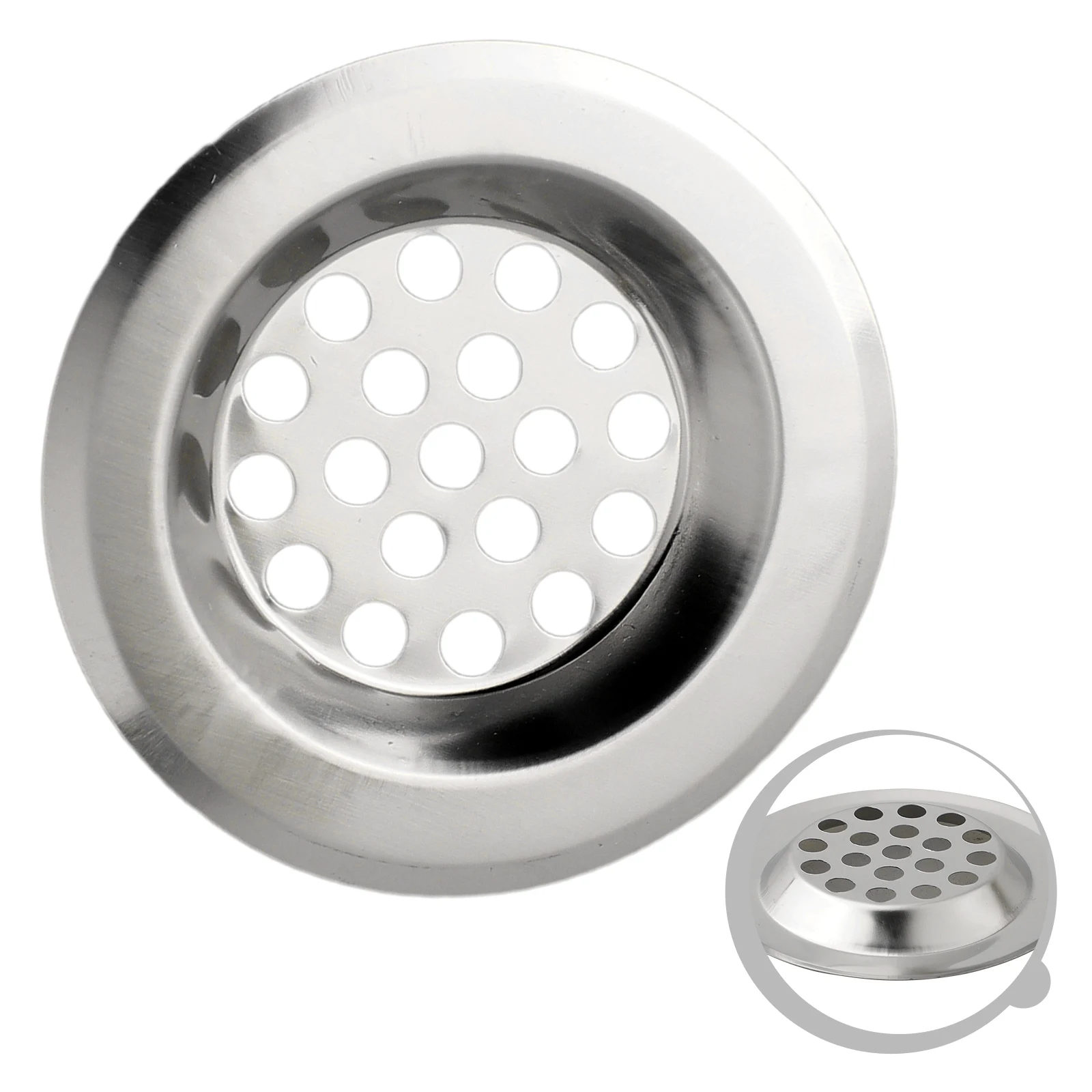 Bathroom Kitchen Sink Shower Drain Filter Cover Hair Catcher Stainless Steel Round  Kitchen Bathroom Accessories