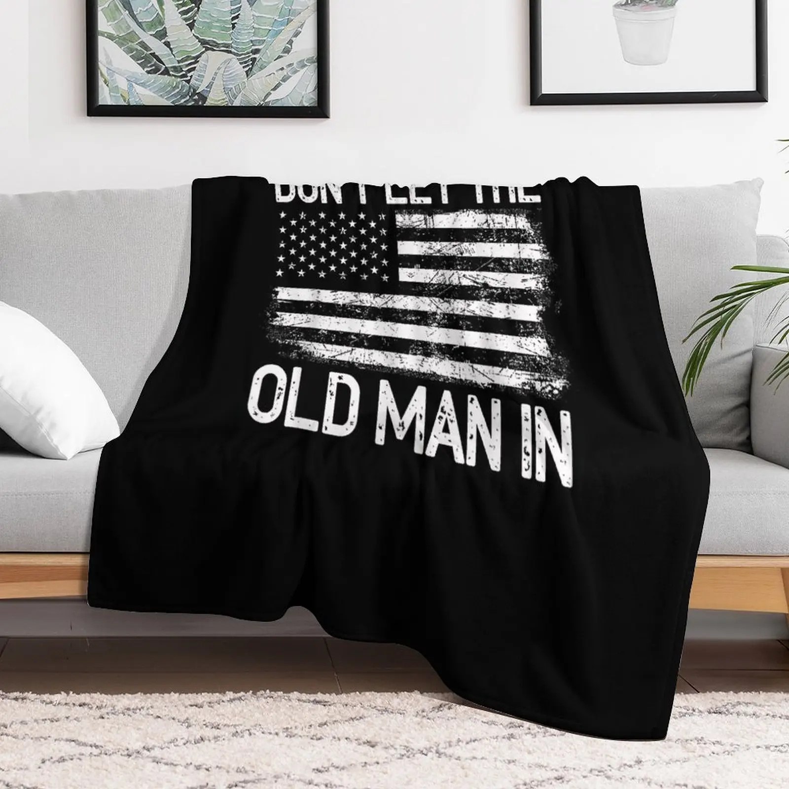 

Retro Old Man In Vintage American Flag Usa Throw Blanket Blankets Sofas Of Decoration Kid'S for sofa Blankets