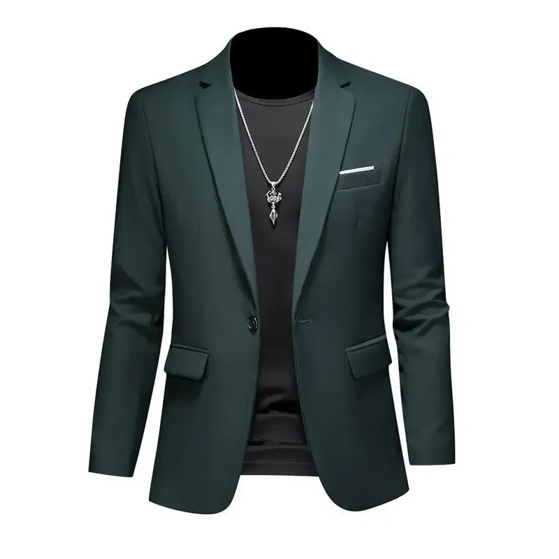 Boutique Fashion Solid Color High-end Brand Casual Business Men\'s Blazer Groom Wedding Gown Blazers for Men Suit Tops Jacke Coat