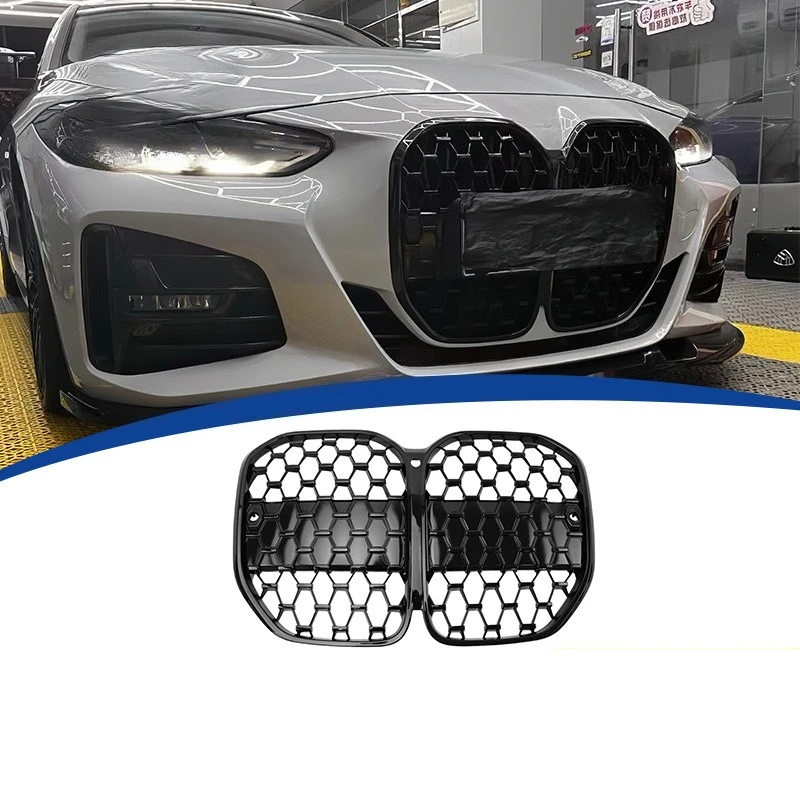 

For BMW 4 Series G22 G23 2021-2024 Front Kidney Grille Diamond Starry Gloss Black Tuning Replacement Auto Racing Grills Parts