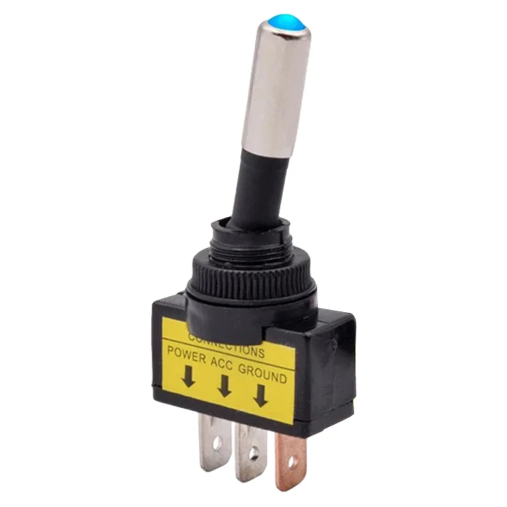 12mm Automotive Toggle Switch LED ASW-15D SPST 2 Position 3 Pin ON OFF 12/24V DC ON OFF Self-locking LED Switch image 2