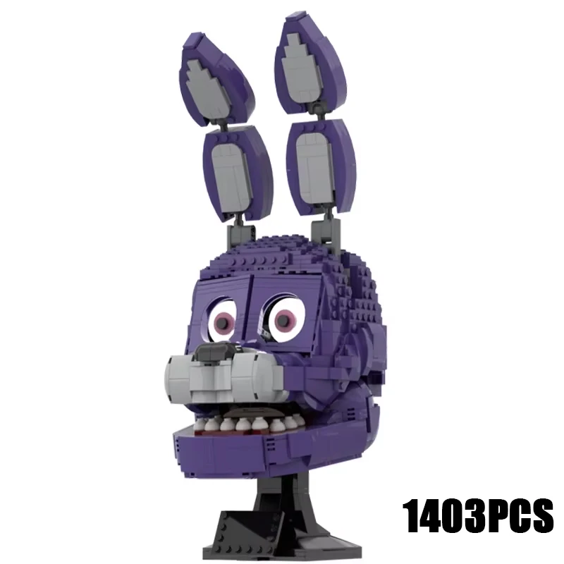 

Technical Moc Bricks Famous Games Model Bonnie the Bunny Head Modular Building Blocks Gift Toys For Children DIY Sets Assembling