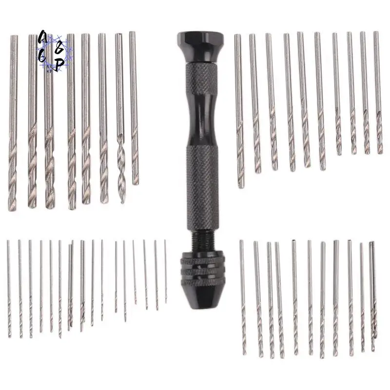 A68P-Hand Drill Set Precision Pin Vise With 49 Pcs Mini Twist Drill Bits For Model,Diy,Jewelry Making,Multipurpose Rotary Tool D