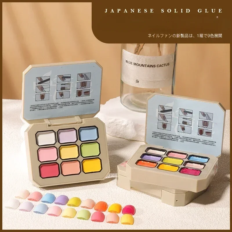 Nowa 9-kolorowa paleta żelowych lakierów do paznokci Pudding Cream Soak Off UV LED Japoński żel do paznokci Półtrwały stały żel