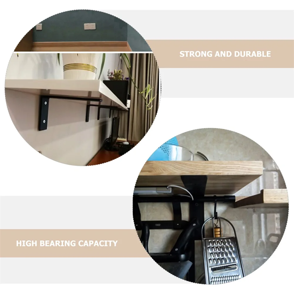 

2Pcs Thickened Heavy Duty Stainless Steel Shelf Brackets Support Racks for Wall Mount Shelf Holder Fixing Supporting Rack