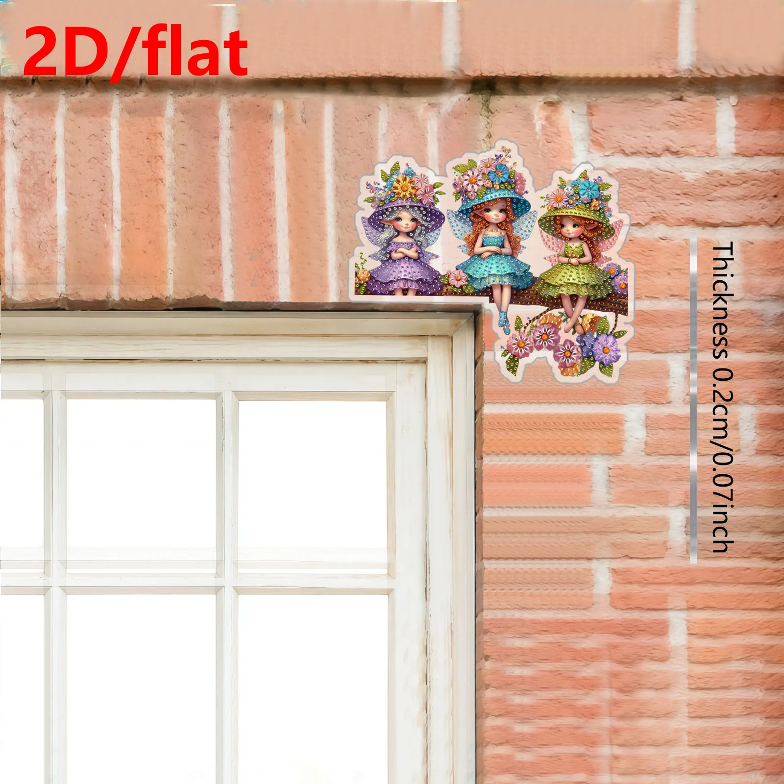 1 مادة أكريليك مسطحة ثنائية الأبعاد يمكنك صنعها بنفسك، مجموعة أدوات رسم على شكل حيوانات وجنية وماسية، مناسبة لتزيين الجدران الداخلي/الخارجي أو الزاوية. #5