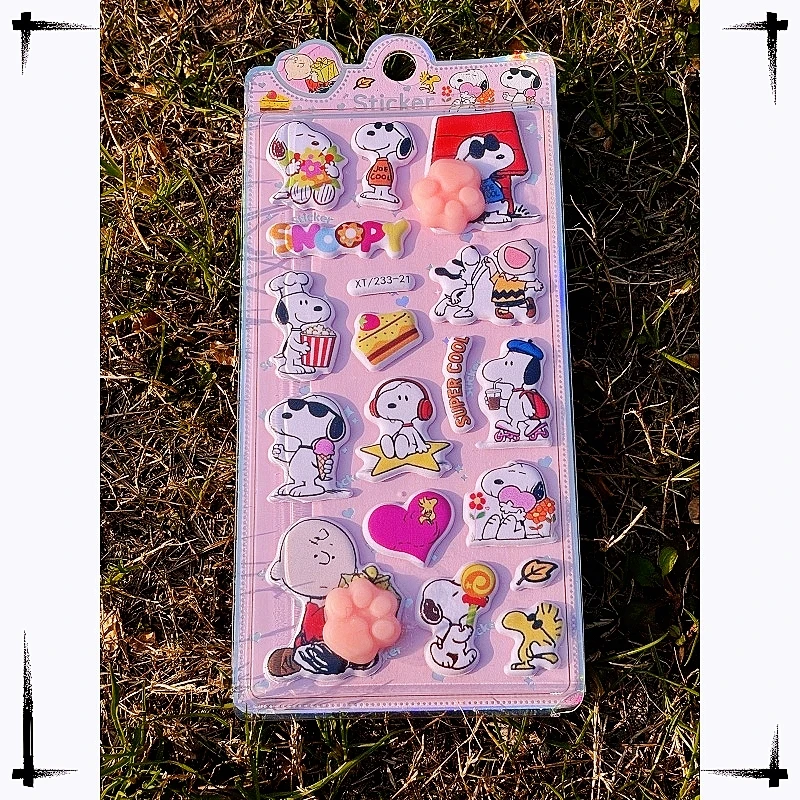 Adorable Cartoon Snoopy Stickers Glow-in-the-Dark Soft Cat Paw Squishy Cute Stress Relief Toy Unique Gift For Friends And Family view 3