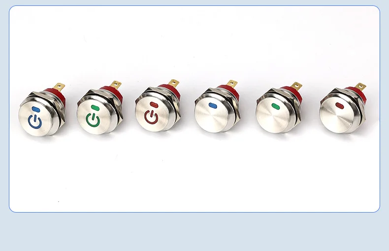 1PCS   Stainless Steel Rocker  Metal Ship-Type Switch Round 2-Gear 3-Pin Self-Locking High Current 15A  Live Light 16-22mm