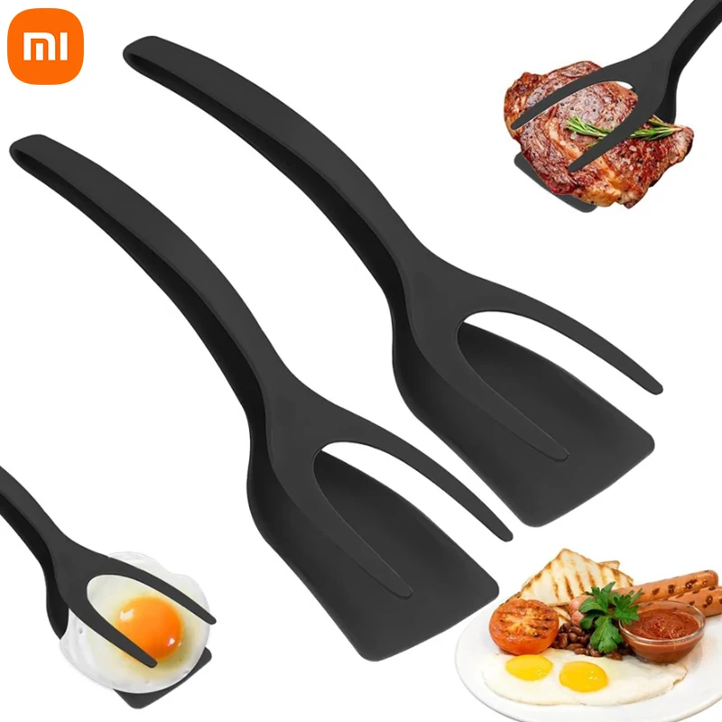 Xiaomi Youpin 2 in 1 Grip Flip Spatula Tongs Egg Flipper Spatula Nylon Non Stick Coating Pancake Fish French Toast Making Tool