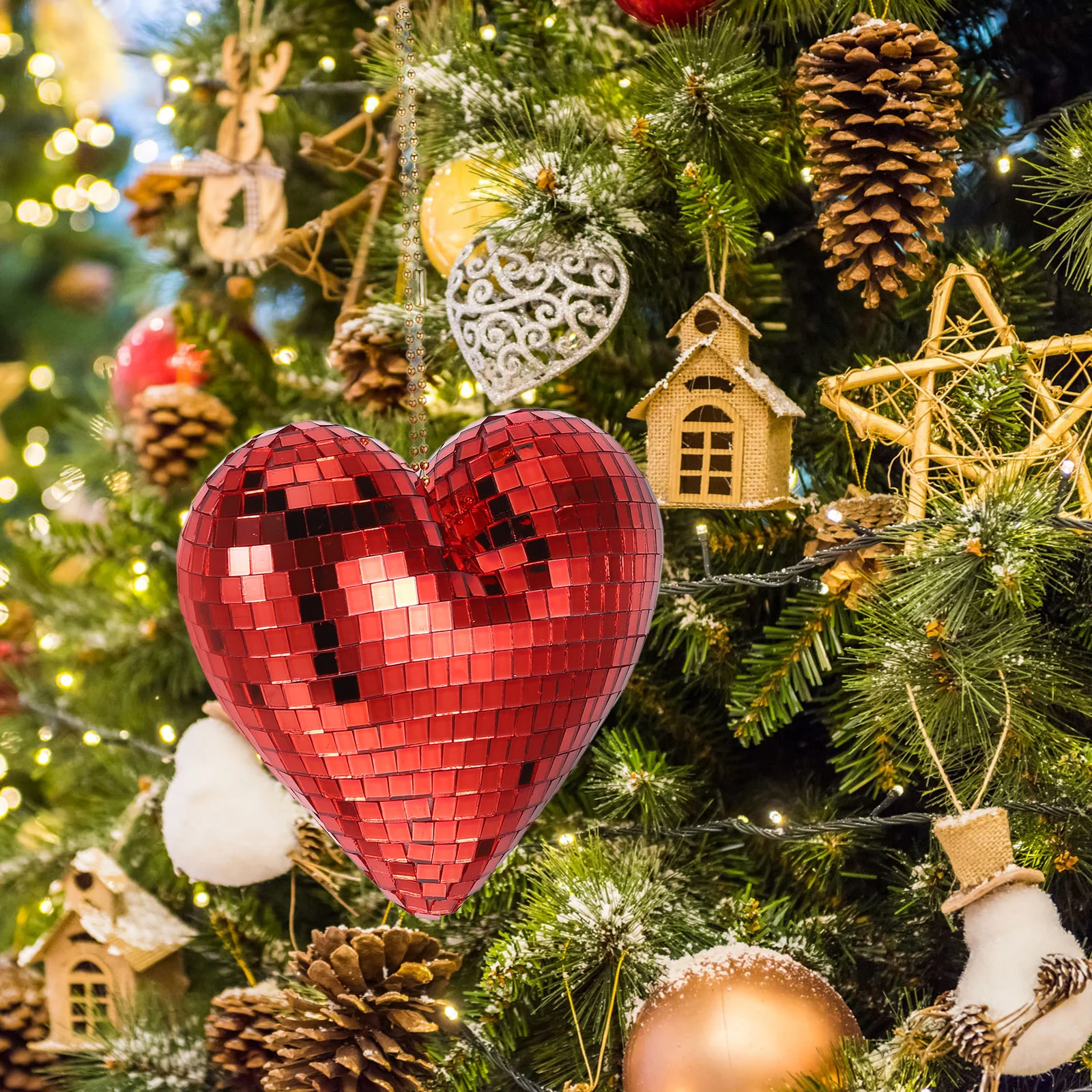 

Glass Heart Shaped Hanging Disco Ball Reflective Party Decoration Mirror Ball Wedding Ornament Party Decoration