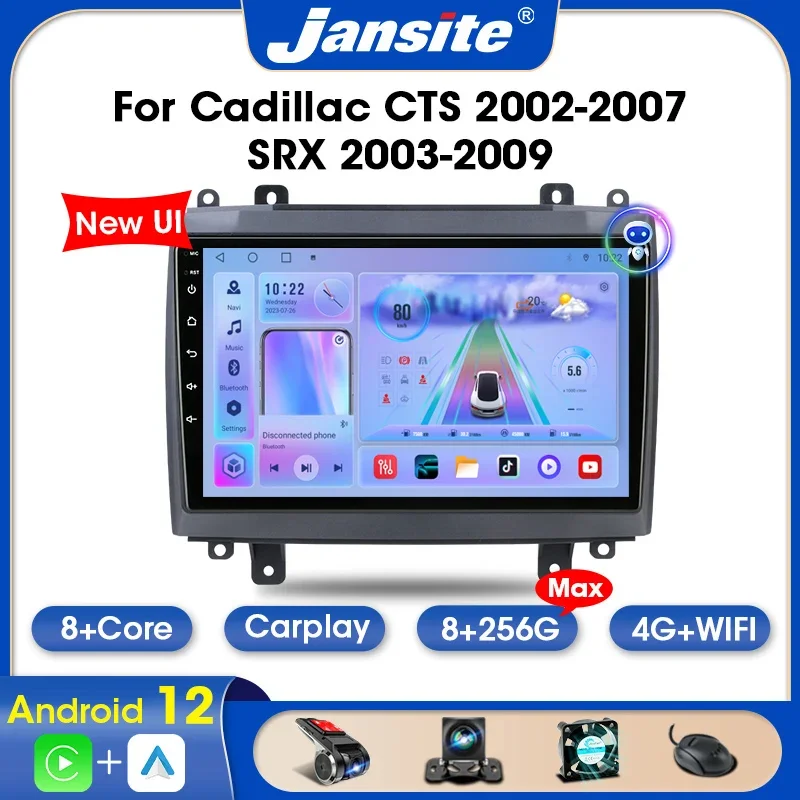 

Jansite 2 Din Android 12 Car Radio For Cadillac CTS 2002-2007 SRX 2003-2009 Multimedia Video Player Stereo 4G Carplay Autoradio