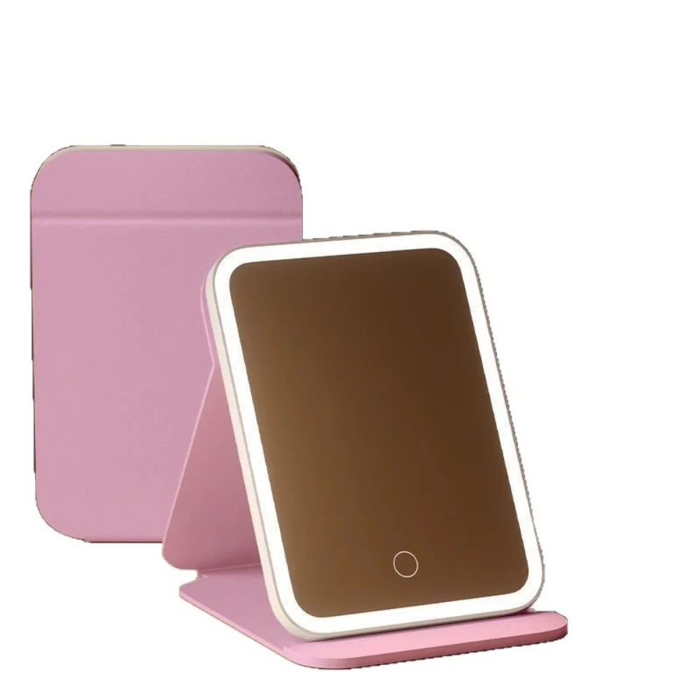 Modern INS Style Desktop Makeup Mirror Portable Foldable Tabletop Vanity Mirror HD Clear Cosmetic Folding Mirror for Dormitory O
