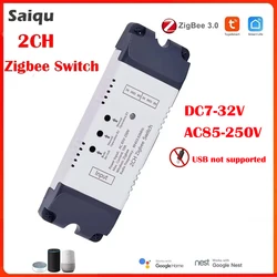 Smart Switch 2CH Relay Module Zigbee Tuya WIFI Motor Module AC DC 7-32V 85-250V RF433 Smart light Garage Door Opener