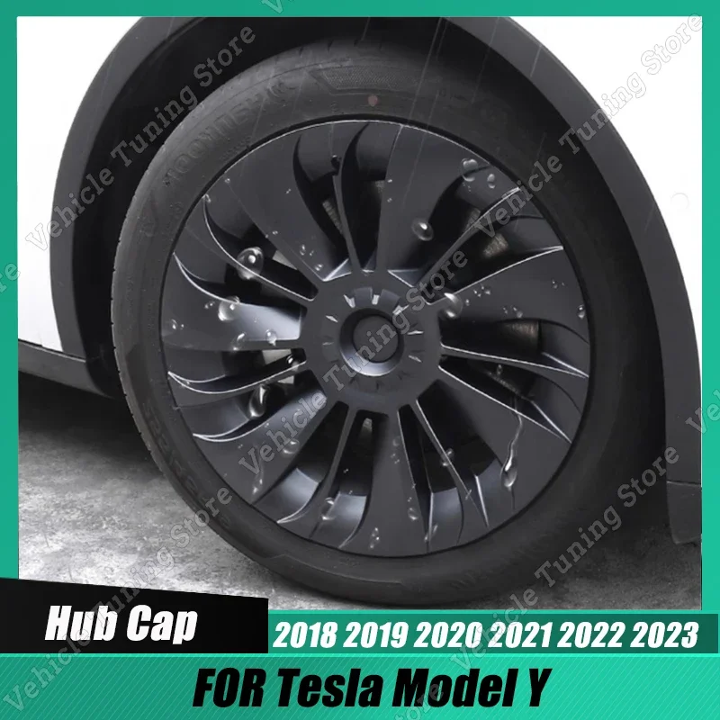 

4PCS 19 Inch Car Hub Cap Replacement Wheel Cap Automobile Hubcap Full Rim Cover ABS Accessories For Tesla Model Y 2018-2023