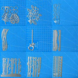 Bamboo sea wave grass Flowers leaves Metal Cutting Dies Scrapbooking Mold Knife Stencil Making DIY Craft Embossing heart Dies