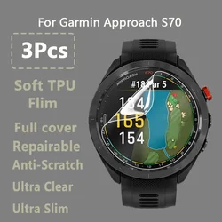 3 sztuki do podejścia Garmin S70 42mm 47mm S62 Ultra przejrzysty Ultra cienki folia ochronna na ekran do naprawy miękkiego hydrożelu-nie hartowane