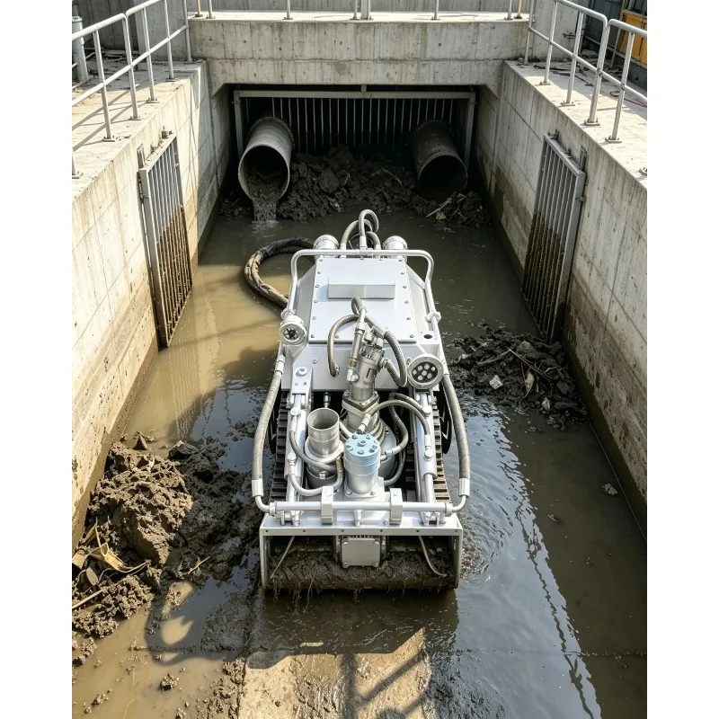 Low Cost Tracked Underwater Sludge Dredging Robot, Rubber Crawler Automatic Pipeline Cleaning Machine Sludge Cleaning Robot