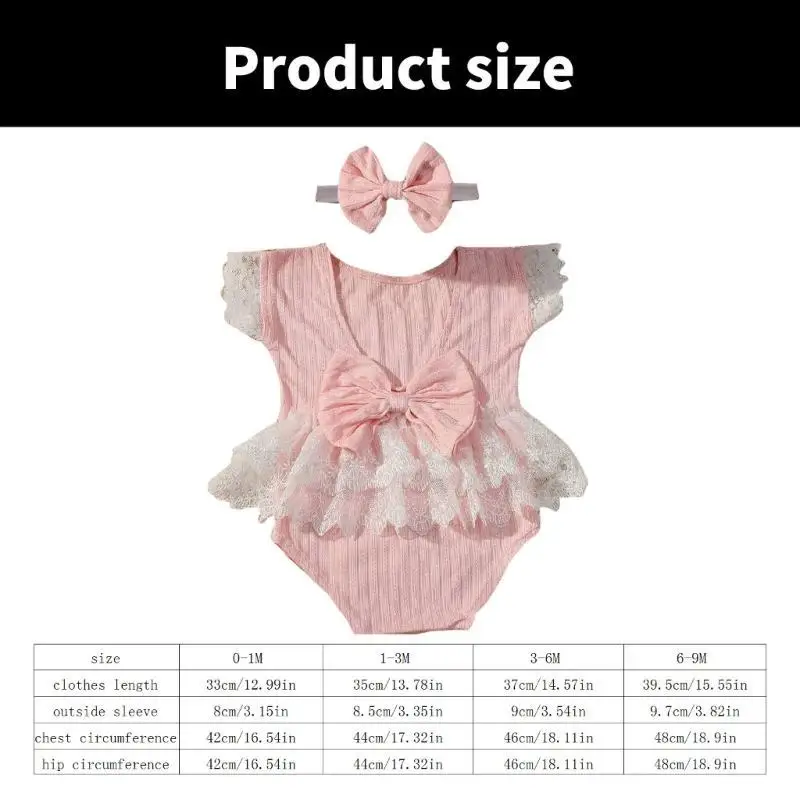 U13f写真撮影服新生児写真小道具赤ちゃん衣装服幼児用ボウノットヘッドバンドとロンパーの衣装