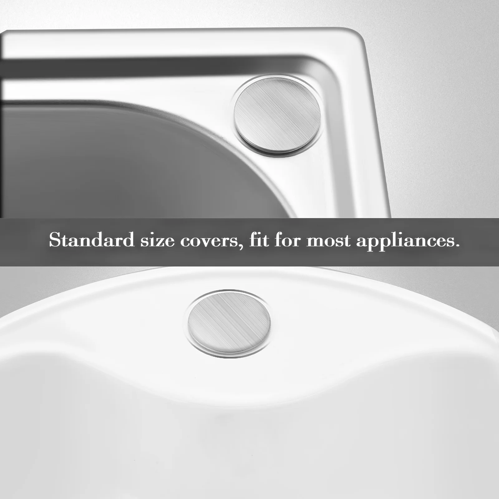 6 قطع من سدادات ثقب حوض المطبخ سهلة التركيب، غطاء صنبور من الفولاذ المقاوم للصدأ، غطاء عازل متين لمطعم الفندق المنزلي #4