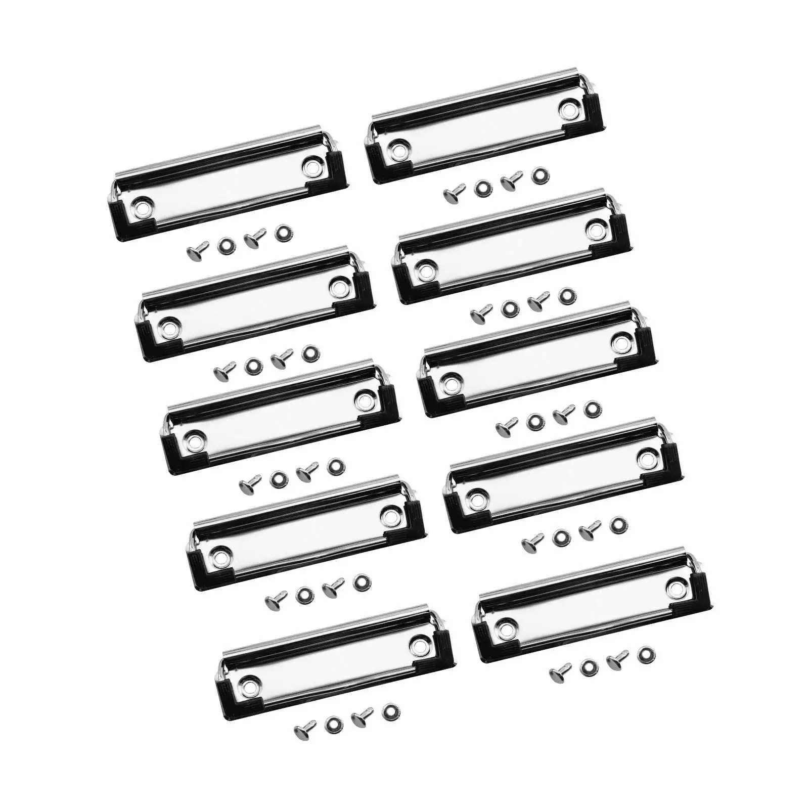 Clips montables para portapapeles, soporte de placa de papelería con pies de goma, cargado por resorte, suministros de papelería para clase, escuela y oficina, 10 unidades