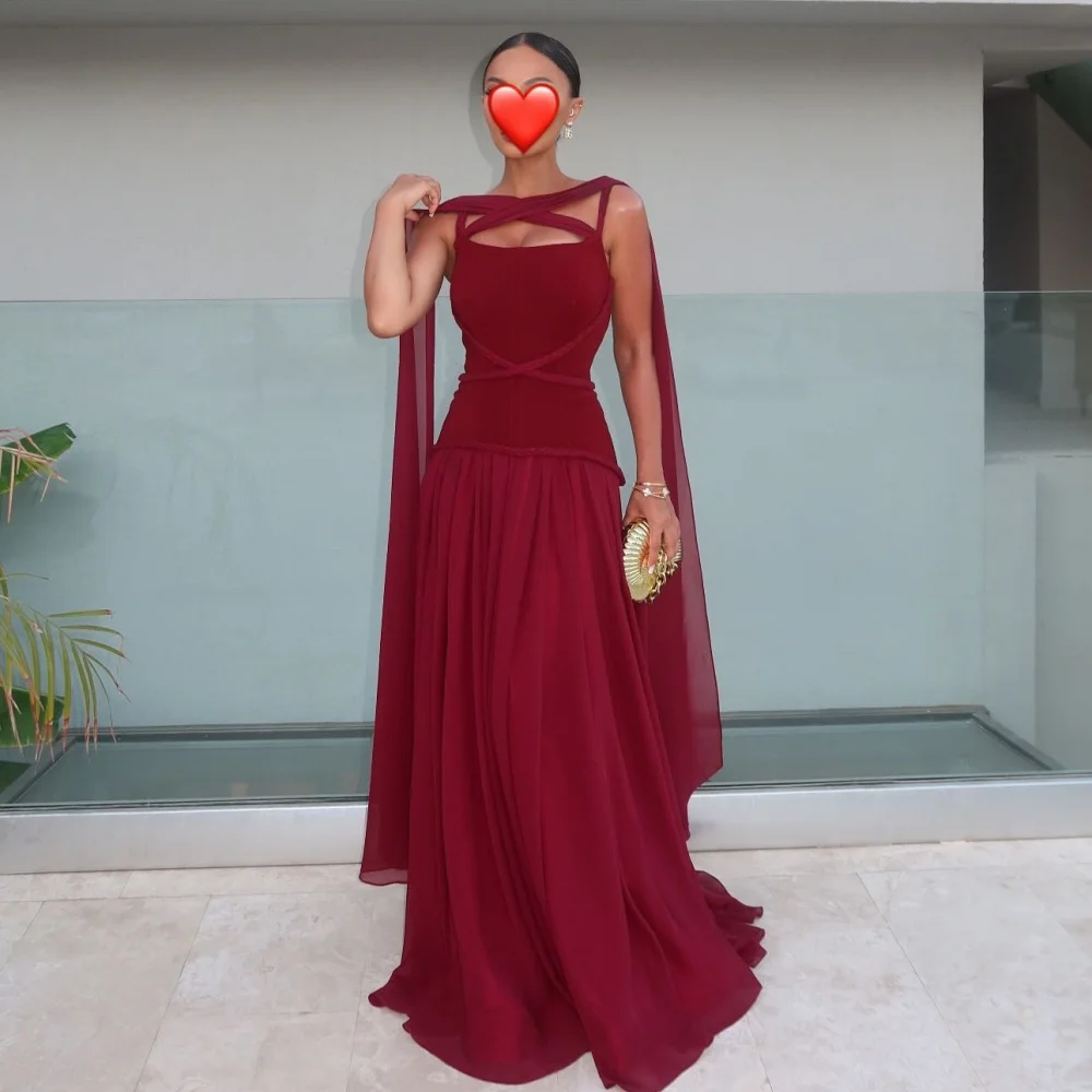 Robe trapèze croisée en mousseline de soie, personnalisée, longueur au sol, sur mesure, pour occasions formelles, bal de promo, mariage, Simple et élégante pour femmes