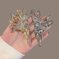 Crystal Shiny Elf Hair Claw Headwear Rhinestone Pearl  Barrette Hairpin Women Grils Crab Clip Jewelry Gifts