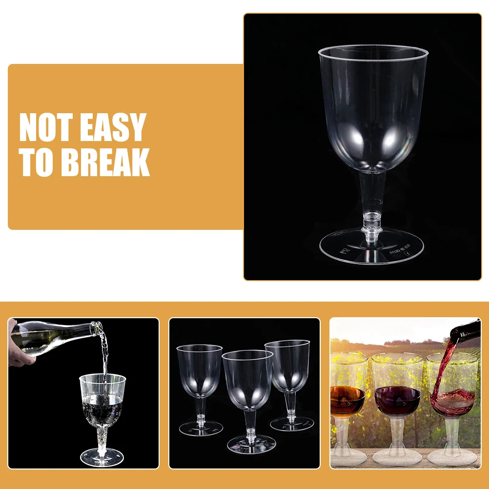 

48pcs Reusable Plastic Wine Cups Clear Party Goblets Beverage Holders For Festival Cocktail Home Bar Wedding Multi-Use